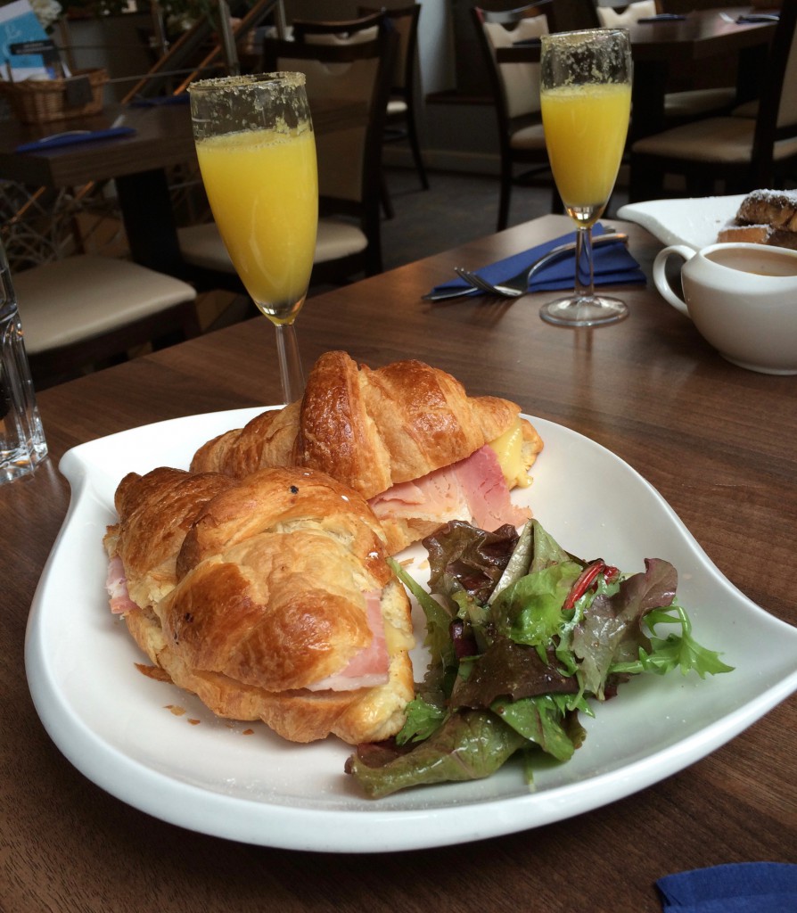 Croissant and mimosas